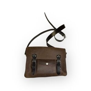 Hidemont‎ Brown Leather Satchel Crossbody Bag Messenger Buckle Flap Pocket